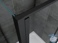 Душевое ограждение ABBER Sonnenstrand AG04100BS-S85B 100x85 профиль черный, стекло  прозрачное (без поддона)