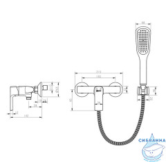 Смеситель для душа Lemark Ursus LM7203BL  с душевым гарнитуром (черный матовый)