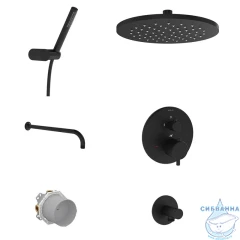 Душевая система Vitra Origin A49312EXP 250 1 режим (черный матовый)