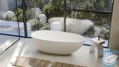 Ванна из искусственного камня ABBER Stein 170x80  AS9611NM-1.7 белая матовая