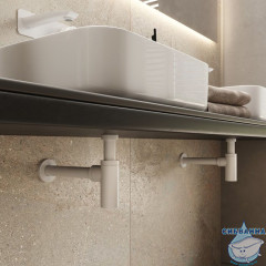 Бутылочный сифон для умывальника, белый матовый, Optima Home, IDDIS, OPTWT00i84