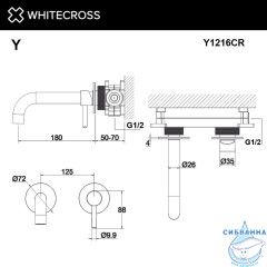 Смеситель для умывальника скрытого монтажа WHITECROSS Y Y1216CR (хром)