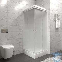 Душевая кабина Тритон Вельвет А 80x80 профиль белый, стекло вельвет Щ0000071050