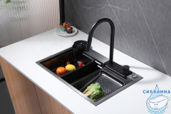 Кухонная мойка ABBER Wasser Kreis 68 см AF2194B черный матовый