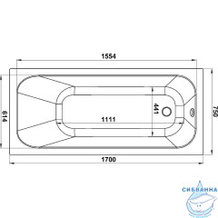 Ванна акриловая Jacob Delafon Trocadero E6D354RU-00 170х75