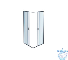 Душевое ограждение Aquatek AQ ARI KV 09020BL  90x90 профиль черный матовый, стекло прозрачное (без поддона)