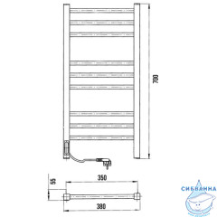 Полотенцесушитель электрический Laris Астор П9 35X70 L (черный матовый)
