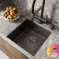 Мойка, нерж.сталь, универсального монтажа, графит, 440*440,  Edifice, IDDIS, EDI44G0i77