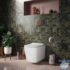 Унитаз подвесной безободковый Ceramicanova Cubic Rimless CN1806 с сиденьем быстросъемным Soft Close (микролифт)