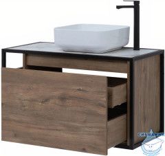 Тумба Aquanet Nova Lite Loft 90R 261659 с раковиной City-1 39 дуб рустикальный