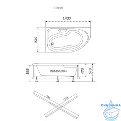Ванна акриловая Тритон София 170 L