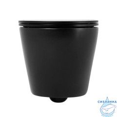 Унитаз подвесной безободковый Charus Black Estella Rimless EWC700-121B с сиденьем Soft Close (микролифт)