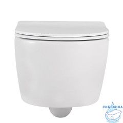 Унитаз подвесной безободковый Abber Bequem AC1104 с сиденьем Soft Close (микролифт) (белый)