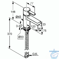 Смеситель для раковины Kludi Zenta XL 382620575 (без донного клапана)