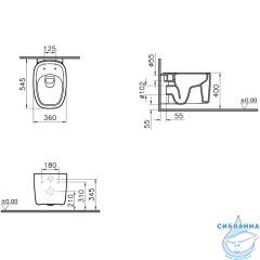 Унитаз подвесной безободковый Vitra Plural 7830B401-0075