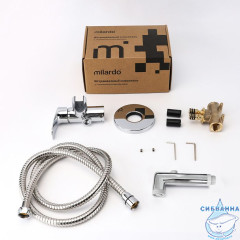 Встраиваемый смеситель с гигиеническим душем, глянцевый хром, Rora, Milardo, RORSBR0M08