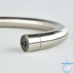 Излив для смесителя, кухня, J-образный, нержавеющая сталь, 204х277 мм, поворотный, сатин, IDDIS, 995J20S5SM