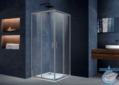 Душевое ограждение Vincea Alpha 90x90 профиль вороненая сталь, стекло текстурное VSS-3AL900CLGM