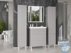 Тумба напольная Brevita Victory 70 серый с раковиной Dreja Luxury 70