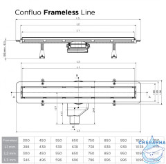 Дренажный трап для душа Pestan Confluo Frameless Line Gold 650 13701222 с решеткой