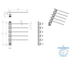 Полотенцесушитель электрический  Wonzon&Woghand Dortmund 58х77 WW-A365-BG (с возможностью скрытого подключения, подключение универсальное) (брашированное золото)