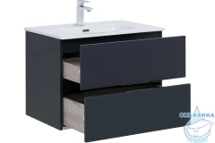 Тумба Aquanet Алвита new 70 антрацит с раковиной Флэт 70