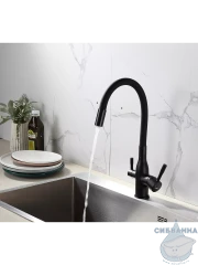 Смеситель кухни Frap F4396-5 (черный матовый)