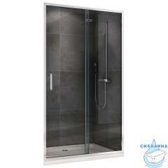 Дверь в нишу ABBER Schwarzer Diamant AG301305 130x190 профиль хром, стекло прозрачное