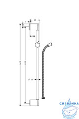Штанга душевая 65 см Hansgrohe Unica Crometta 27615000