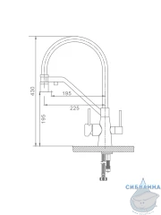 Смеситель для кухни Raglo R80.62.05 (сатин/черный)