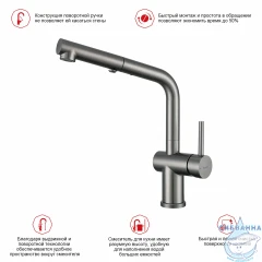 Смеситель для кухни Raglo R86.49.09 (графит)