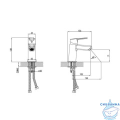 Смеситель для умывальника, Stripe, Milardo, STRSB00M01
