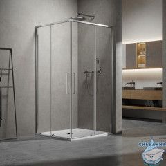 Душевое ограждение Vincea Slim 100x80 профиль хром, стекло прозрачное VSS-6SL8010CL