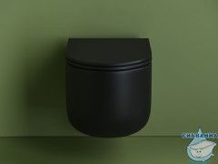 Унитаз подвесной безободковый Ceramicanova Ulma Rimless CN4006MB с сиденьем быстросъемным Soft Close (микролифт)