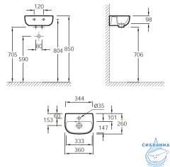Мини раковина 36 см Jacob Delafon Odeon Up E4761-00