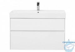 Тумба Aquanet Бруклин 100 белый с раковиной Slim Synergy 100 см 207800