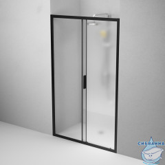 Дверь в нишу AM.PM Gem W90G-120-1-195BM 120 см профиль черный, стекло матовое