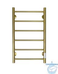 Полотенцесушитель электрический Санприз Аврора П6 40х70  (брашированное золото) (подключение универсальное)