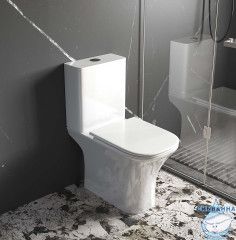 Унитаз напольный безободковый Aquatek Optima Square AQ4411-00 с бачком и сиденьем Soft Close (микролифт)