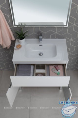 Тумба Aquanet Алвита New 80 с раковиной Flat 80 белый матовый