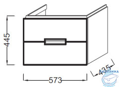Тумба Jacob Delafon Reve 57 оливковый с раковиной Reve 60