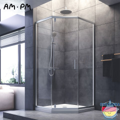 Душевое ограждение AM.PM Gem W90G-405-090MT 90x90 профиль хром, стекло прозрачное (без поддона)