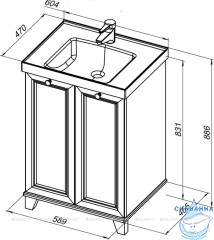 Тумба под раковину Aquanet Амели 60 261989