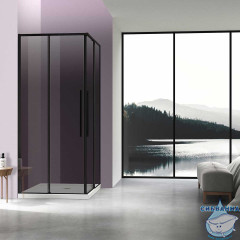 Душевое ограждение Vincea Slim-N 100x90 профиль черный, стекло тонированное VSS-4SN9010CGB