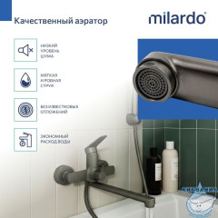 Смеситель для ванны Milardo Лип LEAGM00M10 (графит)
