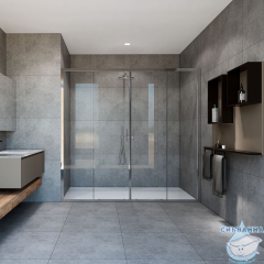 Дверь в нишу Vincea Garda 180 профиль хром, стекло прозрачное VDS-1G2180CL