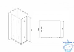 Боковая стенка ABBER Schwarzer Diamant S100B 100x195 профиль черный, стекло прозрачный