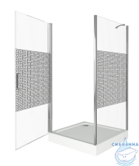 Душевое ограждение Bas Fantasy CR-100-F-CH профиль хром, стекло прозрачное с рисунком (без поддона)