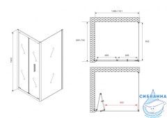 Душевое ограждение ABBER Sonnenstrand 110x70 профиль хром, стекло прозрачное AG07110-S70 (без поддона)