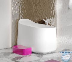 Ванна из искусственного камня Salini Ориенте Офуро 140x80 (материал S-Sense, белый глянцевый)